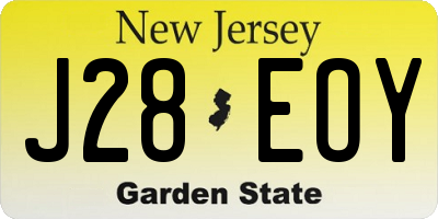 NJ license plate J28EOY