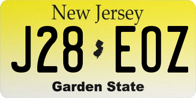 NJ license plate J28EOZ