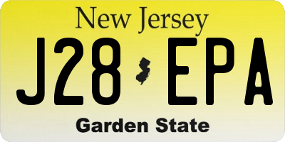 NJ license plate J28EPA