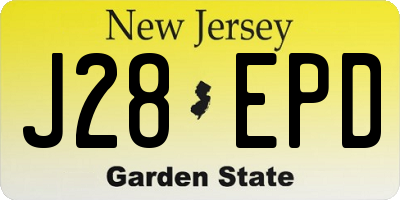 NJ license plate J28EPD