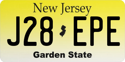 NJ license plate J28EPE