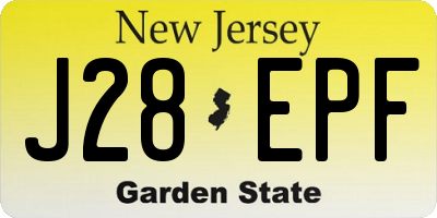 NJ license plate J28EPF