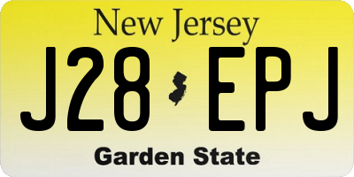 NJ license plate J28EPJ