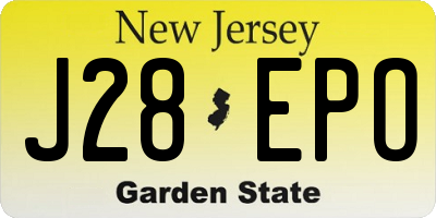 NJ license plate J28EPO