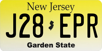 NJ license plate J28EPR