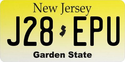 NJ license plate J28EPU