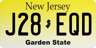 NJ license plate J28EQD