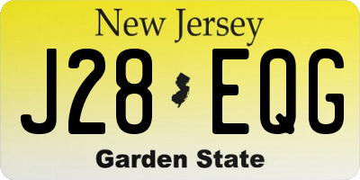NJ license plate J28EQG