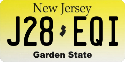 NJ license plate J28EQI