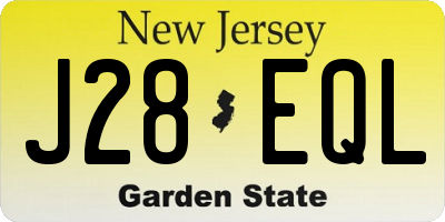 NJ license plate J28EQL