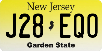 NJ license plate J28EQO