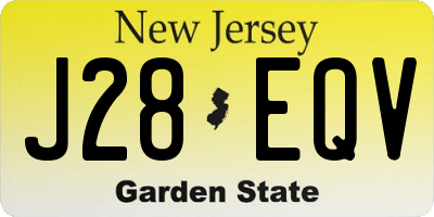 NJ license plate J28EQV