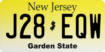 NJ license plate J28EQW