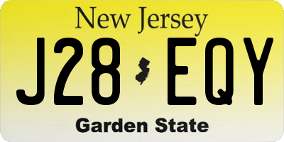 NJ license plate J28EQY
