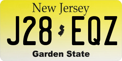 NJ license plate J28EQZ