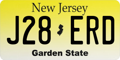 NJ license plate J28ERD