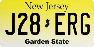 NJ license plate J28ERG