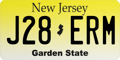 NJ license plate J28ERM