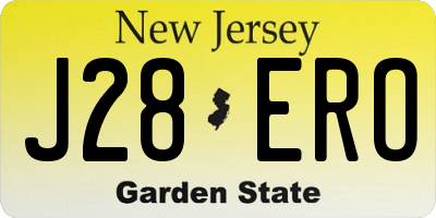NJ license plate J28ERO