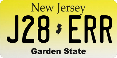 NJ license plate J28ERR