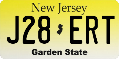 NJ license plate J28ERT