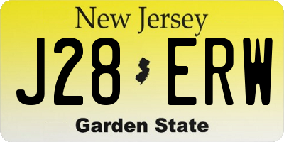 NJ license plate J28ERW