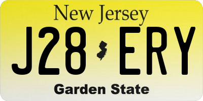 NJ license plate J28ERY