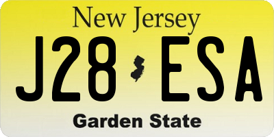 NJ license plate J28ESA