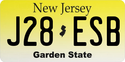 NJ license plate J28ESB