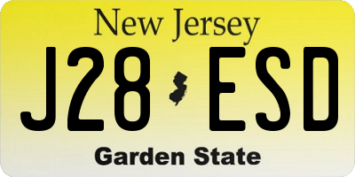 NJ license plate J28ESD