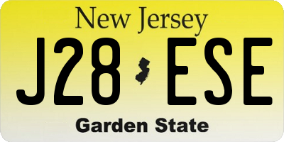 NJ license plate J28ESE