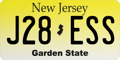 NJ license plate J28ESS
