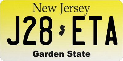 NJ license plate J28ETA