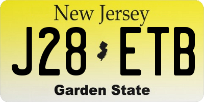 NJ license plate J28ETB