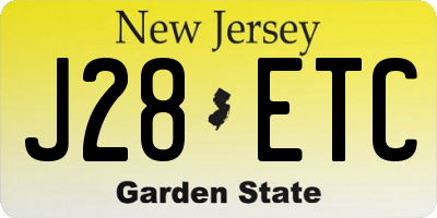 NJ license plate J28ETC