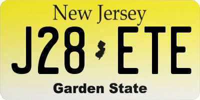 NJ license plate J28ETE