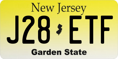 NJ license plate J28ETF