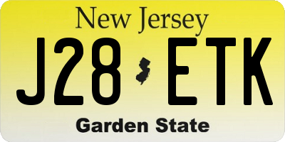 NJ license plate J28ETK