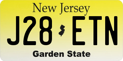 NJ license plate J28ETN