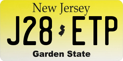 NJ license plate J28ETP