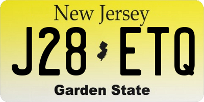 NJ license plate J28ETQ