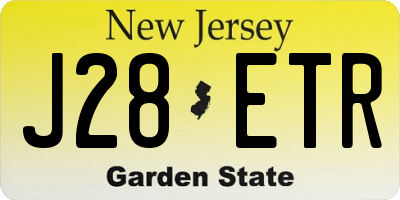 NJ license plate J28ETR