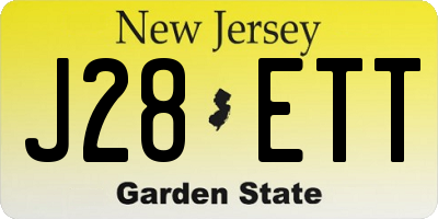NJ license plate J28ETT
