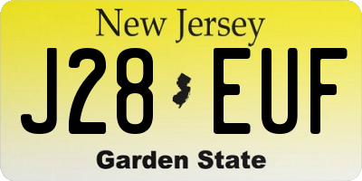 NJ license plate J28EUF