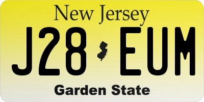 NJ license plate J28EUM