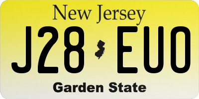 NJ license plate J28EUO