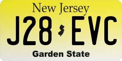 NJ license plate J28EVC