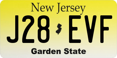 NJ license plate J28EVF