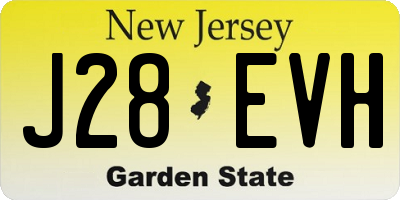 NJ license plate J28EVH