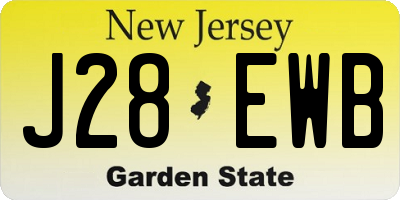 NJ license plate J28EWB